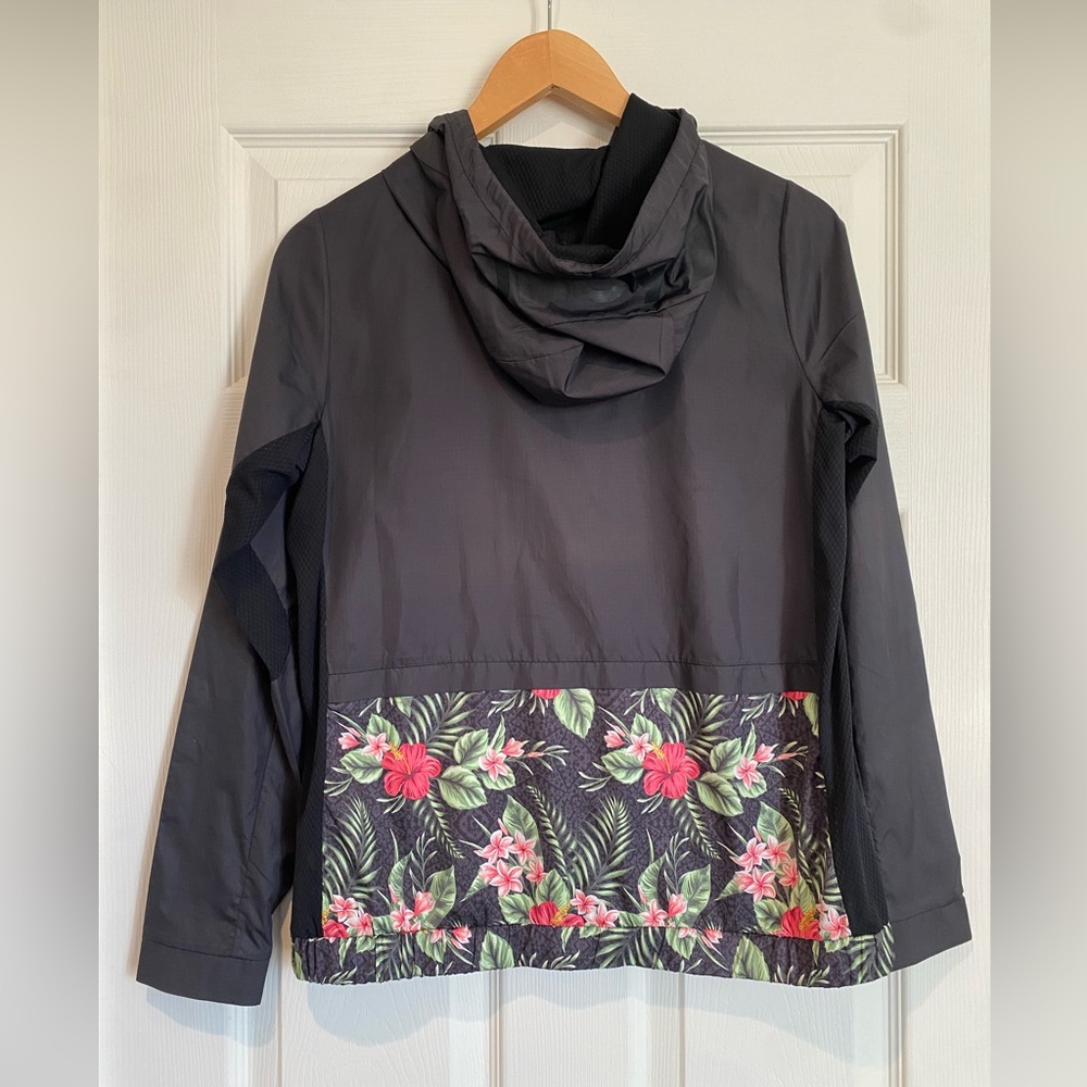 Hurley Black Tropical Floral Women's Breathable Running Jacket Size S - Picture 2 of 13